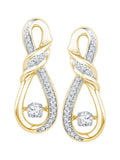 10kt Yellow Gold Diamond Twist Ribbon Earrings 1/3 Cttw Z419747