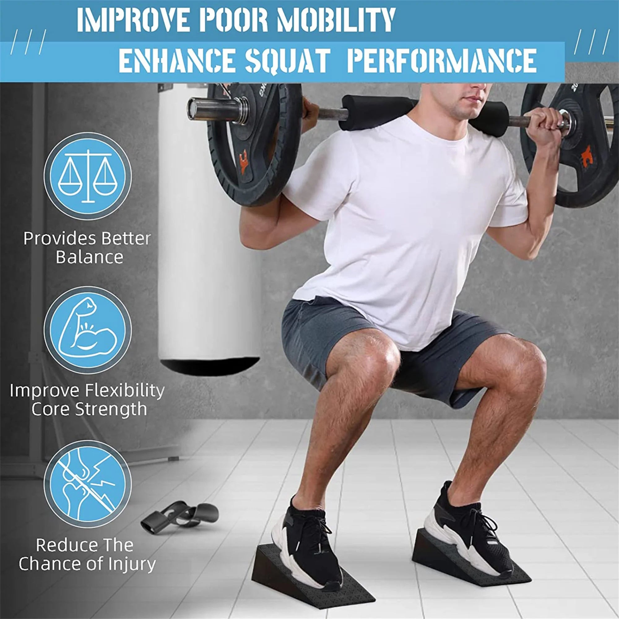 Squat Wedge Blocks Non-slip Calf Raise Platform J2715