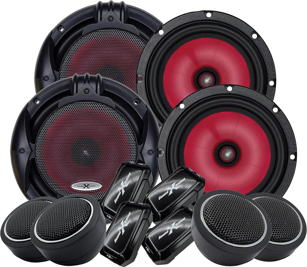 2 Pairs 6.5-Inch 2-Way Car Audio Component Speaker System Z1957