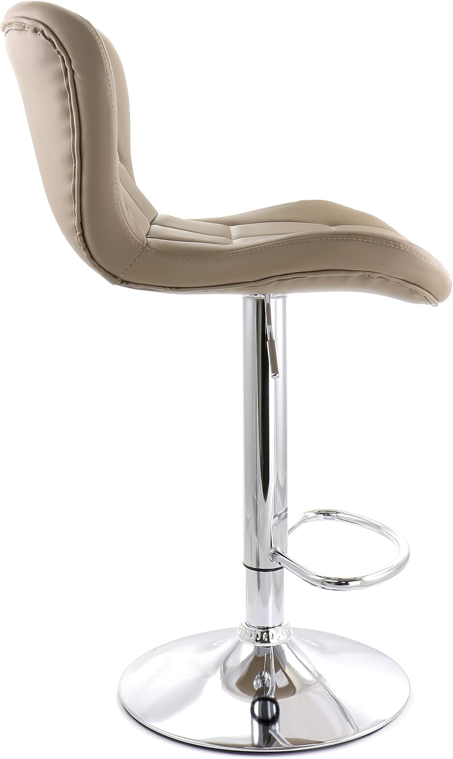 2 Piece Adjustable Faux Leather Bar Stool with Chrome Base K341813