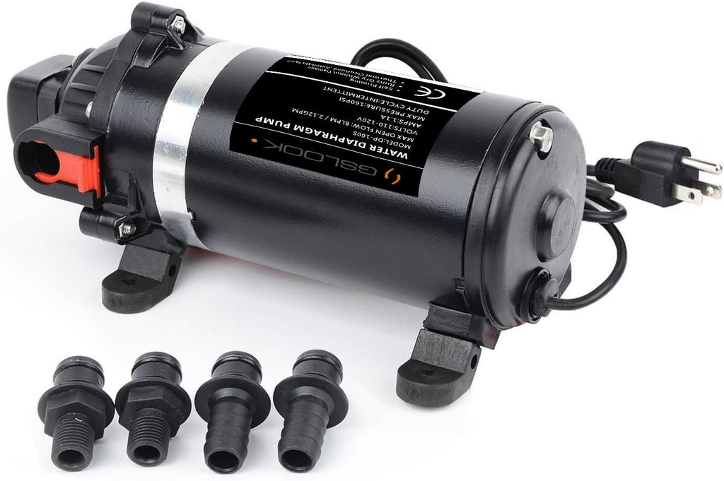 High Pressure Diaphragm Water Pump 160PSI 8L/min Self-priming U63736