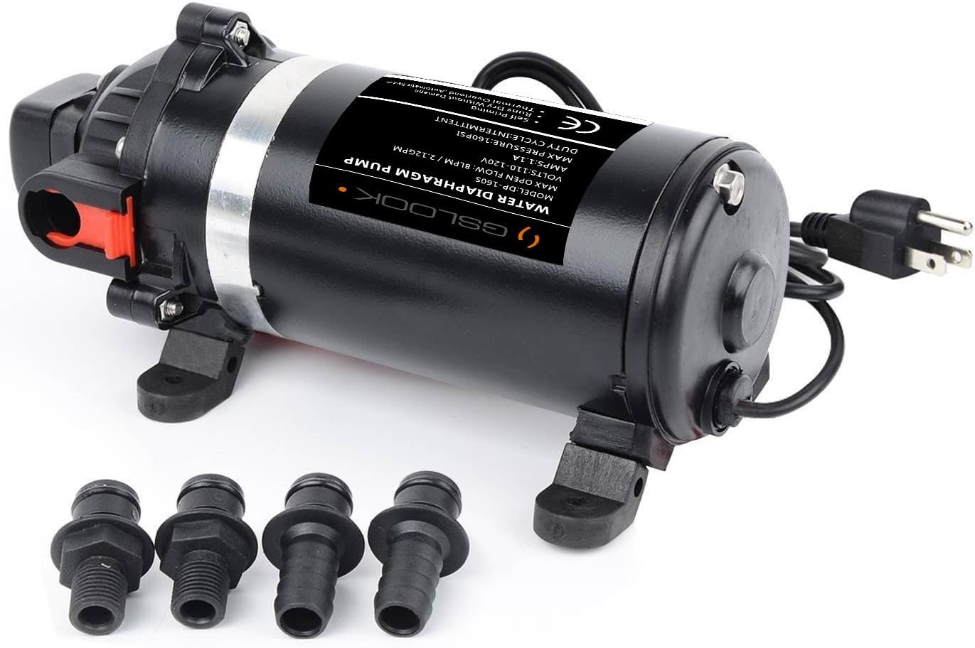 High Pressure Diaphragm Water Pump 160PSI 8L/min Self-priming U63736