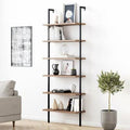 Oak/Black Metal Ladder Bookcase P600