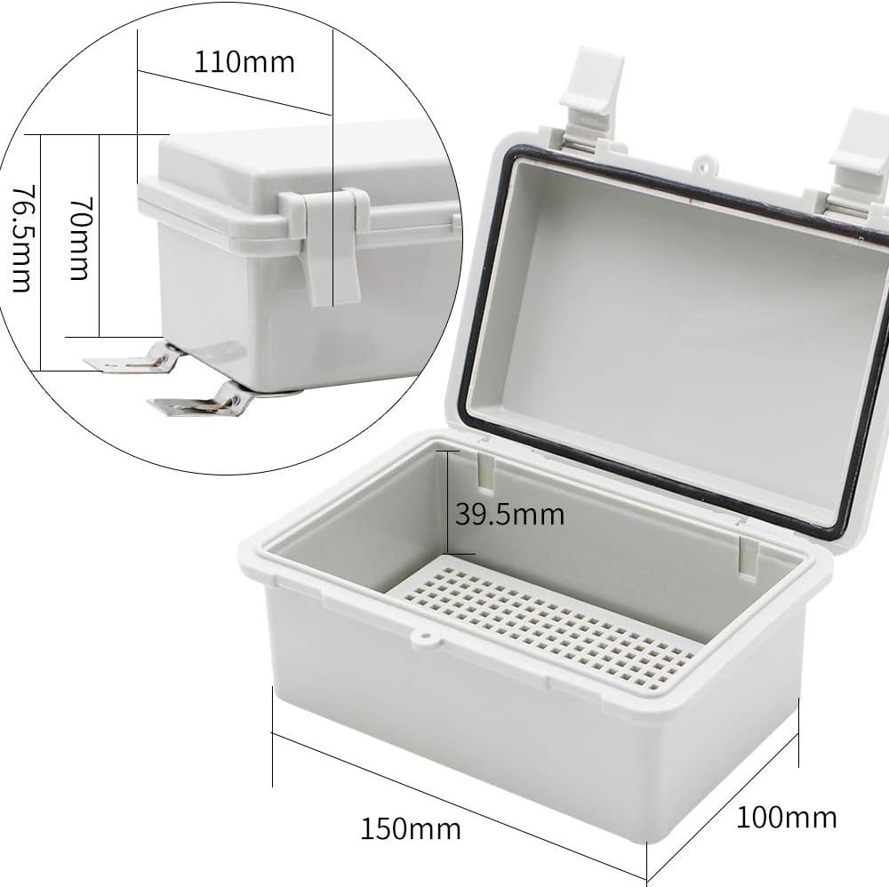 Outdoor Electrical Box with Internal Mounting Panel, Hinged Cover, Plastic W7730