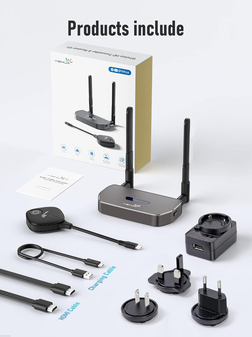 USB C HDMI Transmitter and Receiver Wireless HDMI Extender Kit X1432