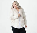 Stone Plaid Shearling Cardi P760