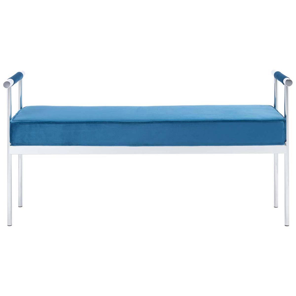 Navy Rectangle Bench with Arms Z590