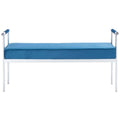 Navy Rectangle Bench with Arms Z590