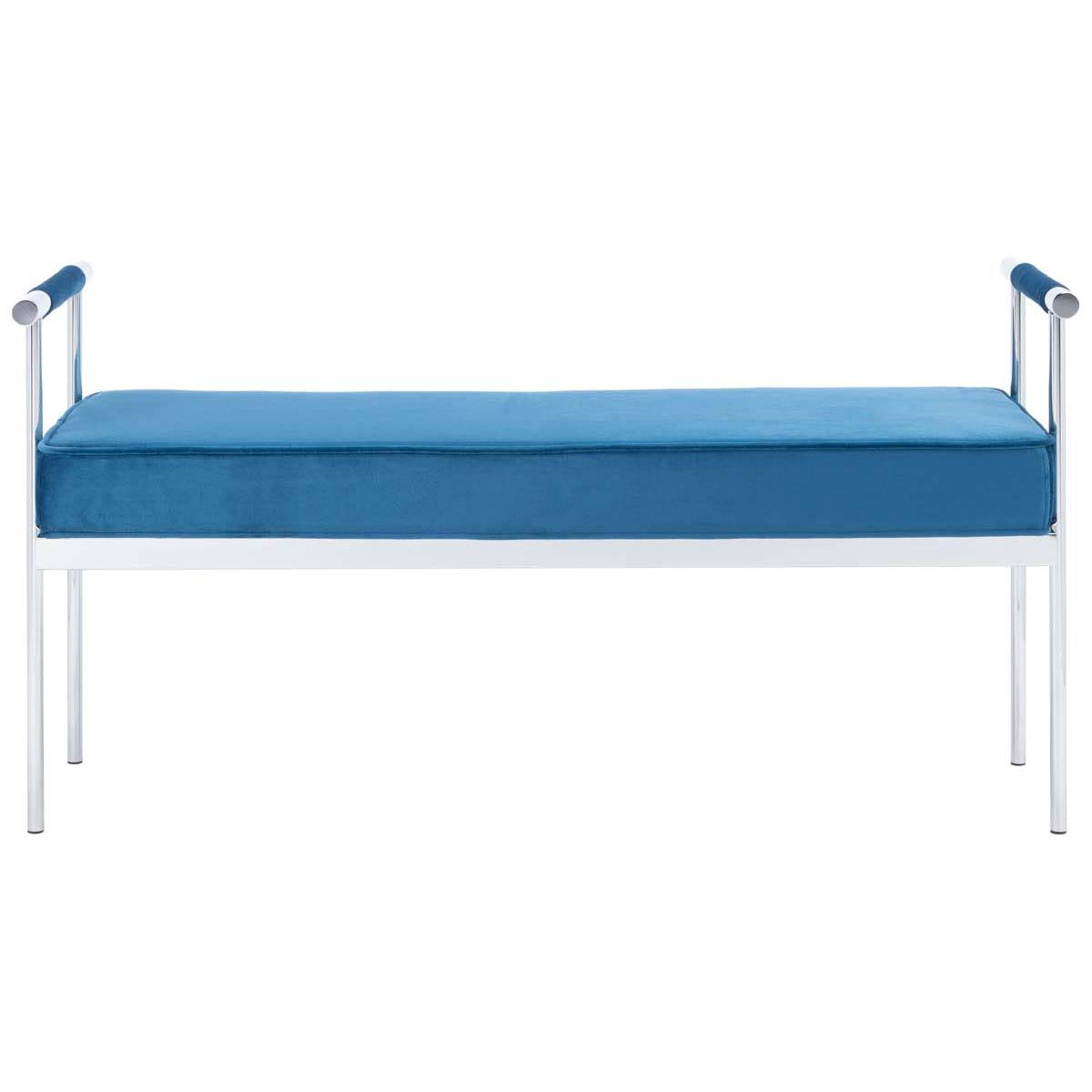 Navy Rectangle Bench with Arms Z590