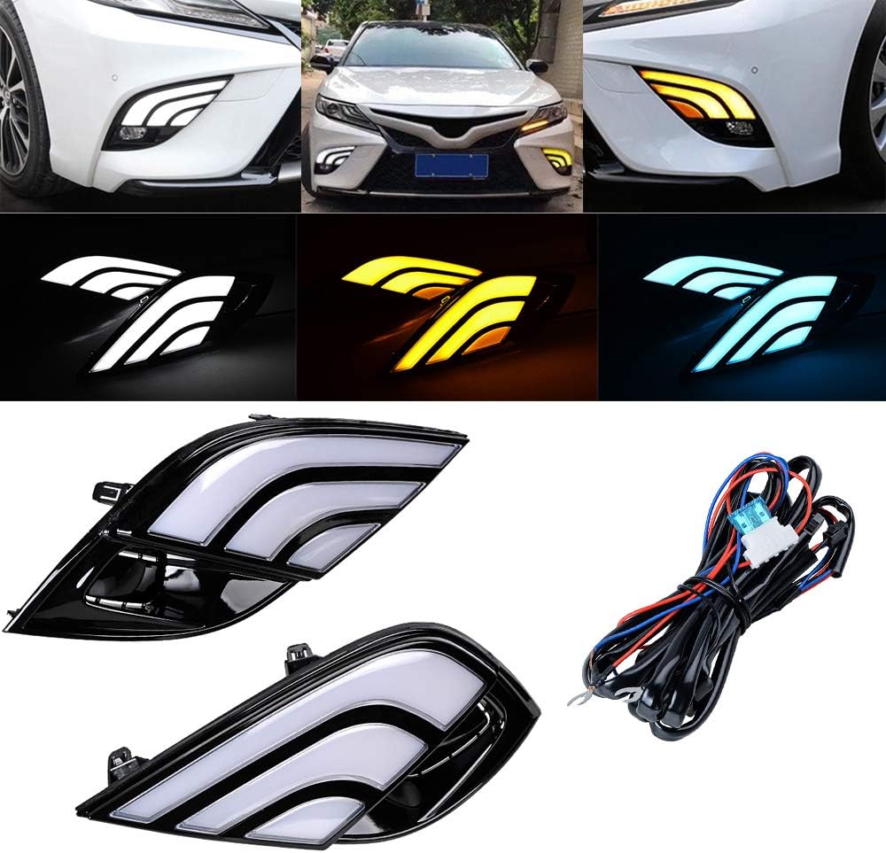 1 Pair LED DRL Daytime Running Lamp with Turn Signal Fog Light P49816