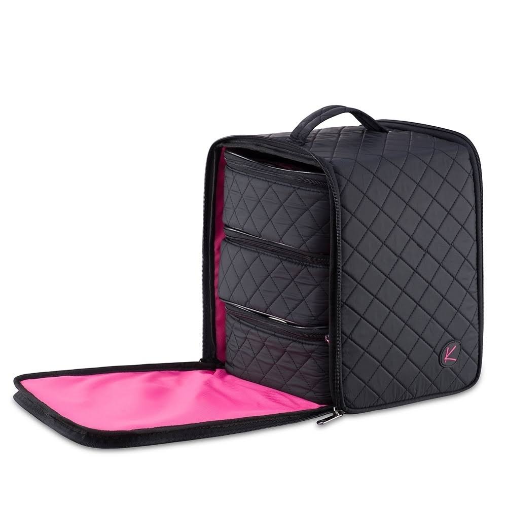 Black Soft-Sided Nail Polish Organizer Case K8406