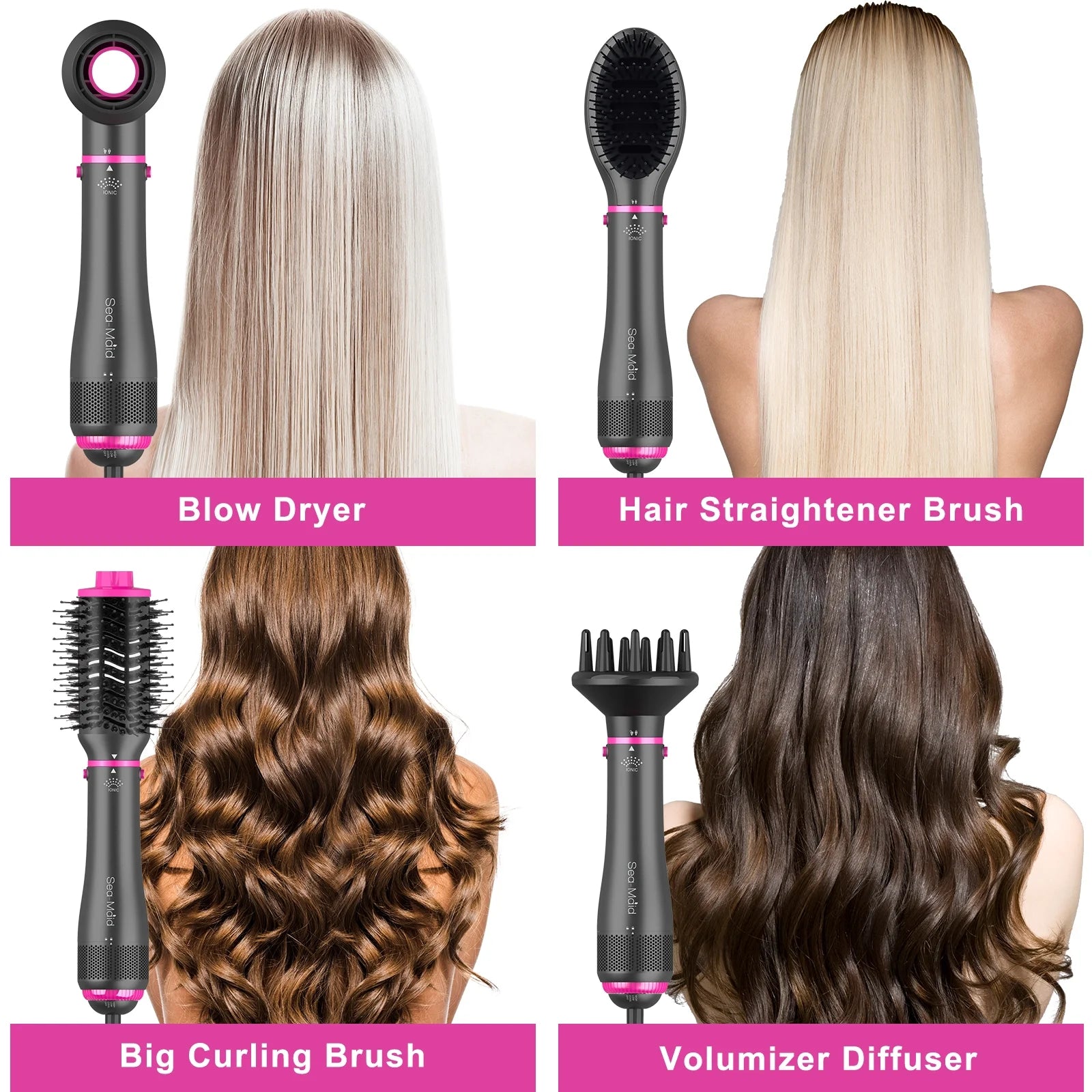Black 4 in 1 Blow Dryer Brush A726000