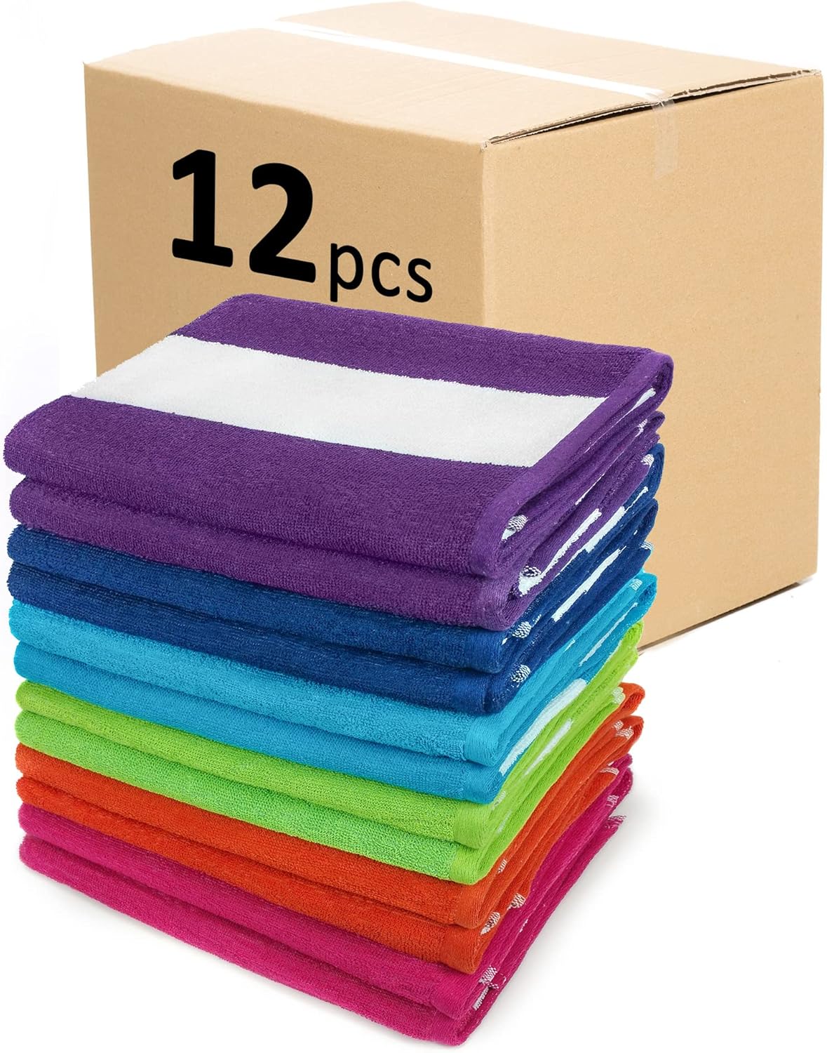12 Pack Cotton Oversized Beach Towel B79591