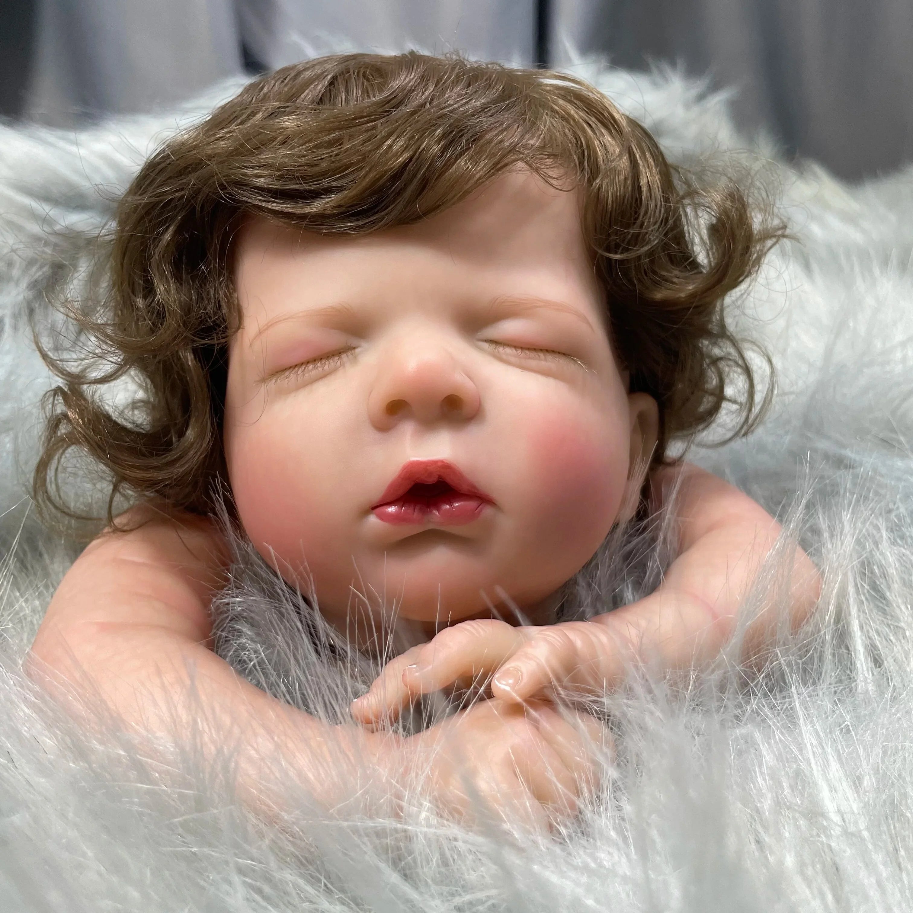 Bebe Reborn Doll Kit Luisa With Hair Transplant Handmade Doll Parts 3D Skin DIY Toys With Cloth Body Painted Doll Kit F534