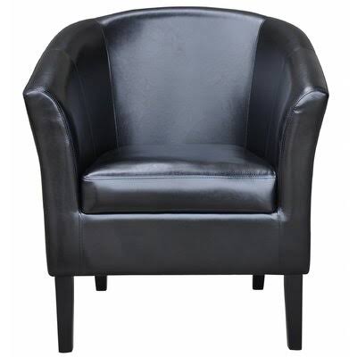 Black Faux Leather Club Chair U64418