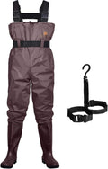 High Chest Waders with Boots, Durable Waterproof Canvas Fly Fishing Waders Q142