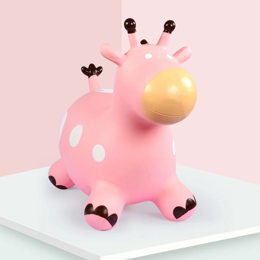 Inflatable Bouncing Horse Outdoor Toy with Air Pump (Pink) F9785