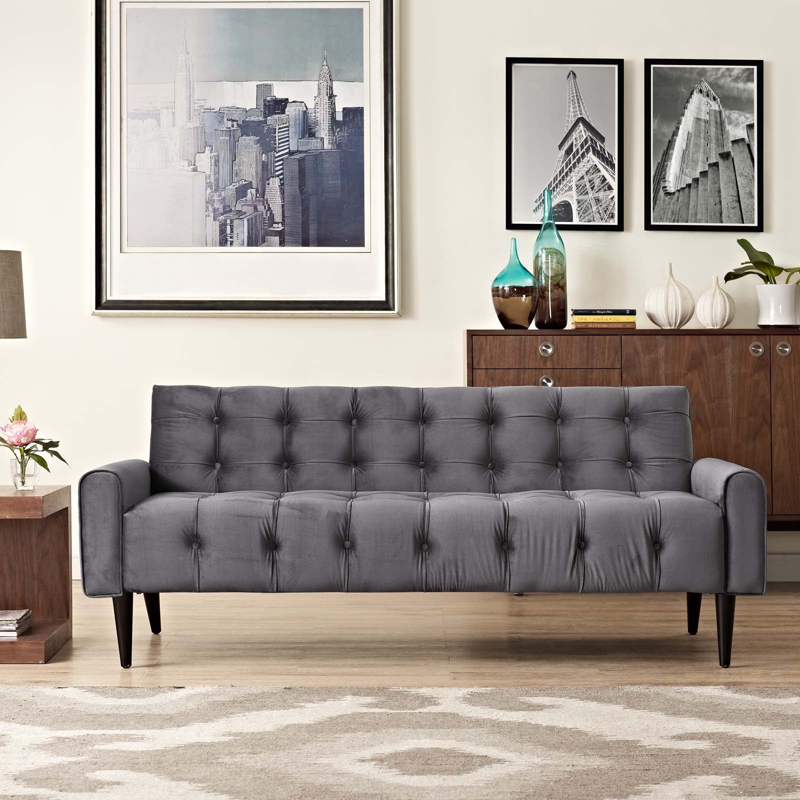 Grey Fabric Sofa L922
