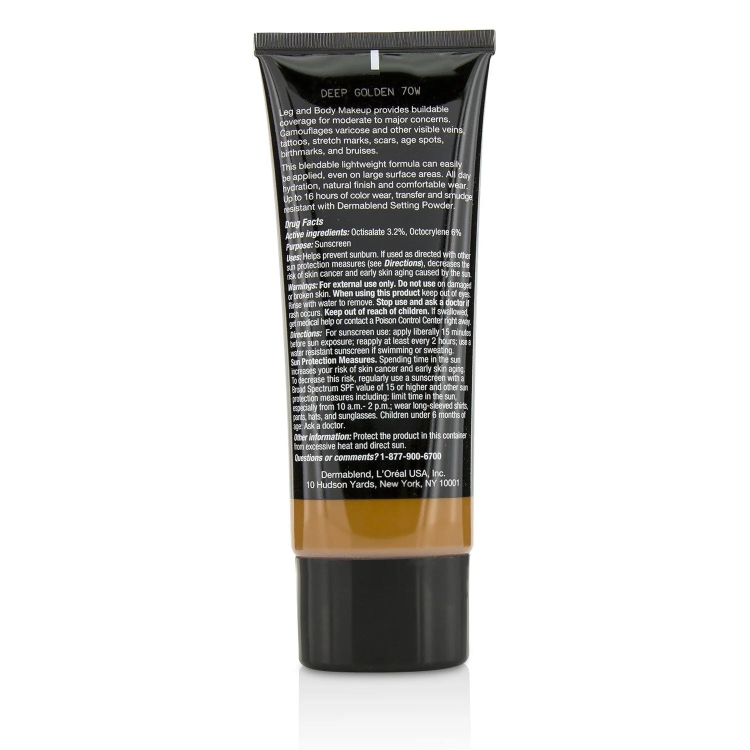 Leg and Body Make Up Liquid Body Foundation Sunscreen Broad Spectrum SPF 25 - #Deep Natural 100ml/3.4oz X6309