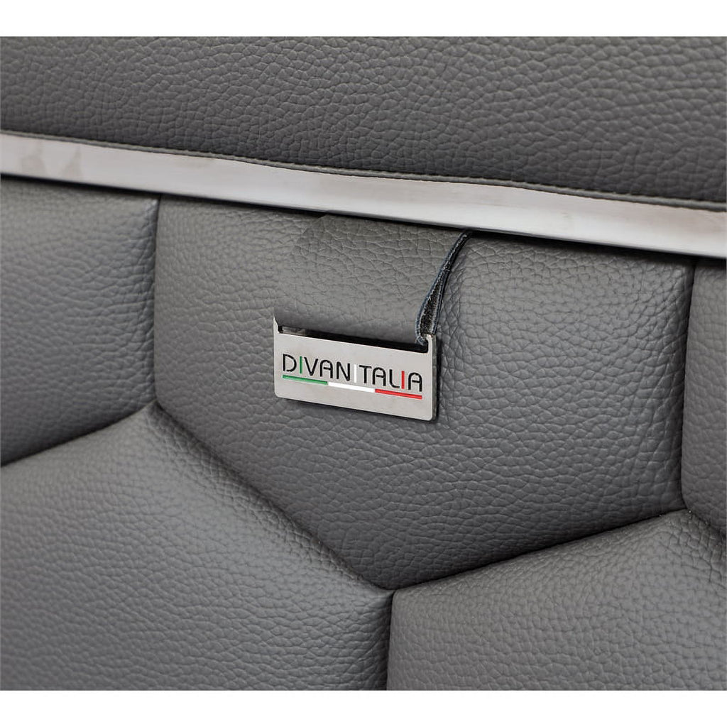 Genuine Italian Leather Loveseat in Gray M21388