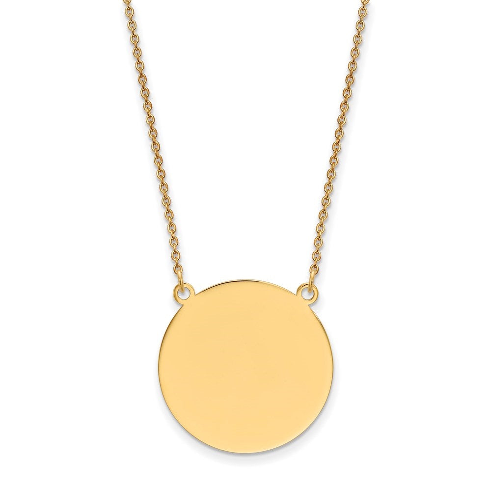 14k Yellow Gold Disc Necklace 18inch P13112