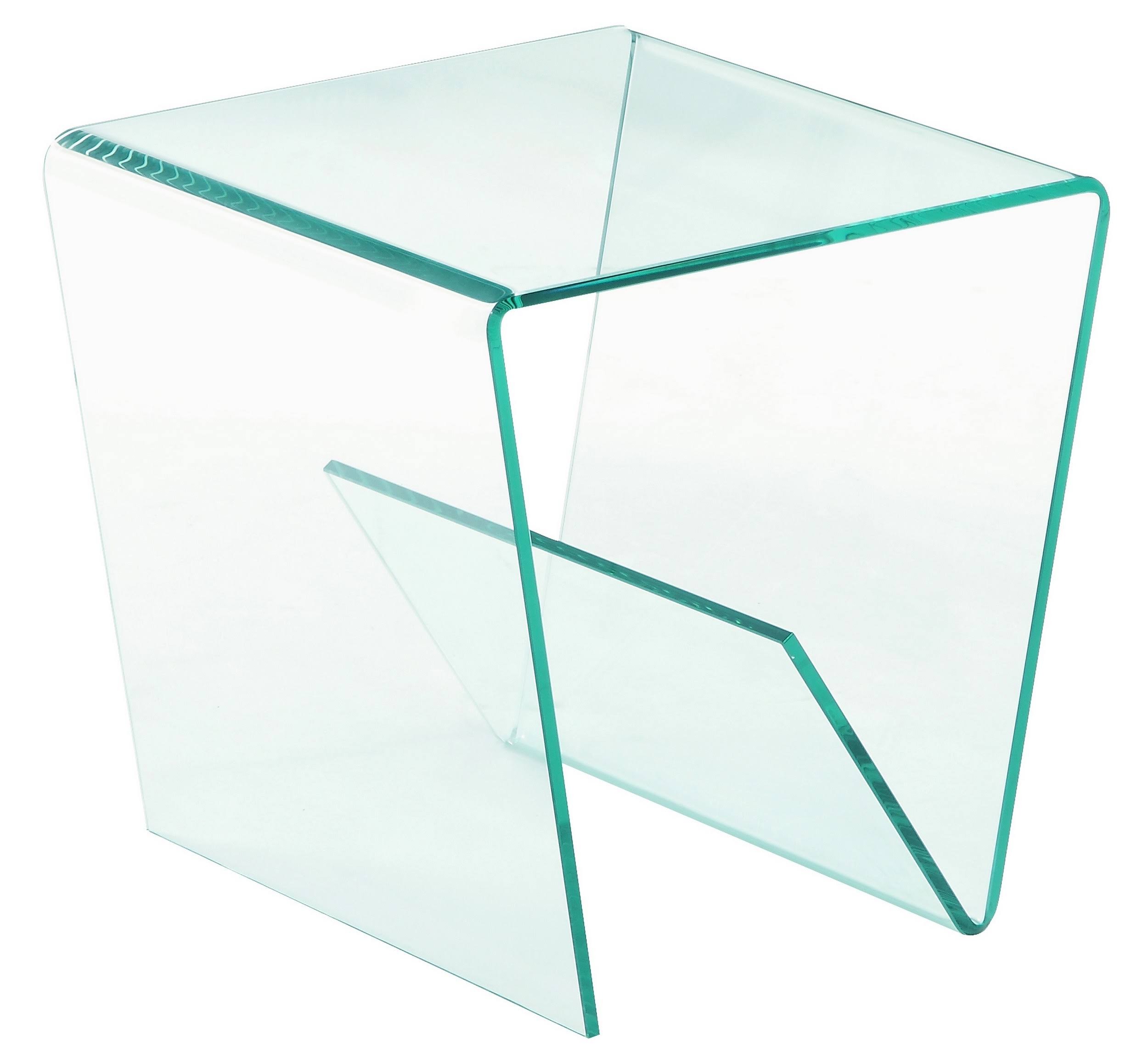 Square Bent Clear Glass Lamp Table S706565