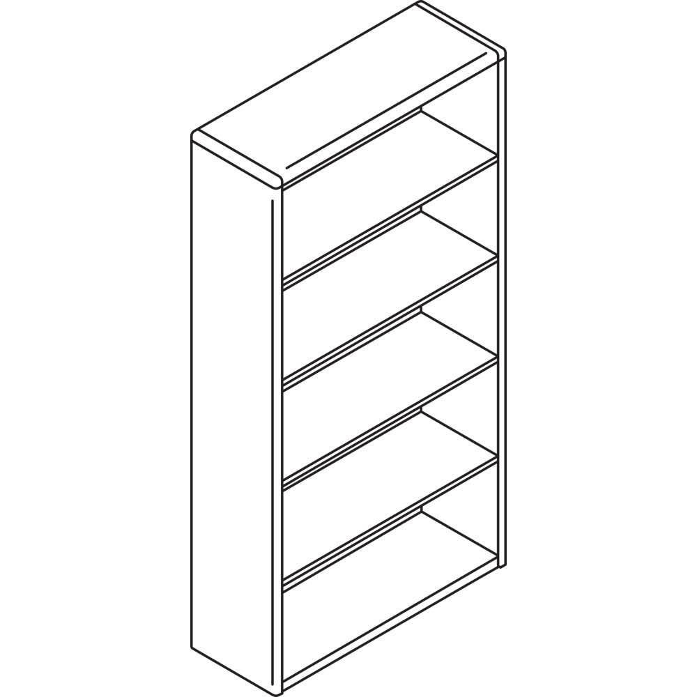 5-Shelf Mahogany Wood Bookcase G858006