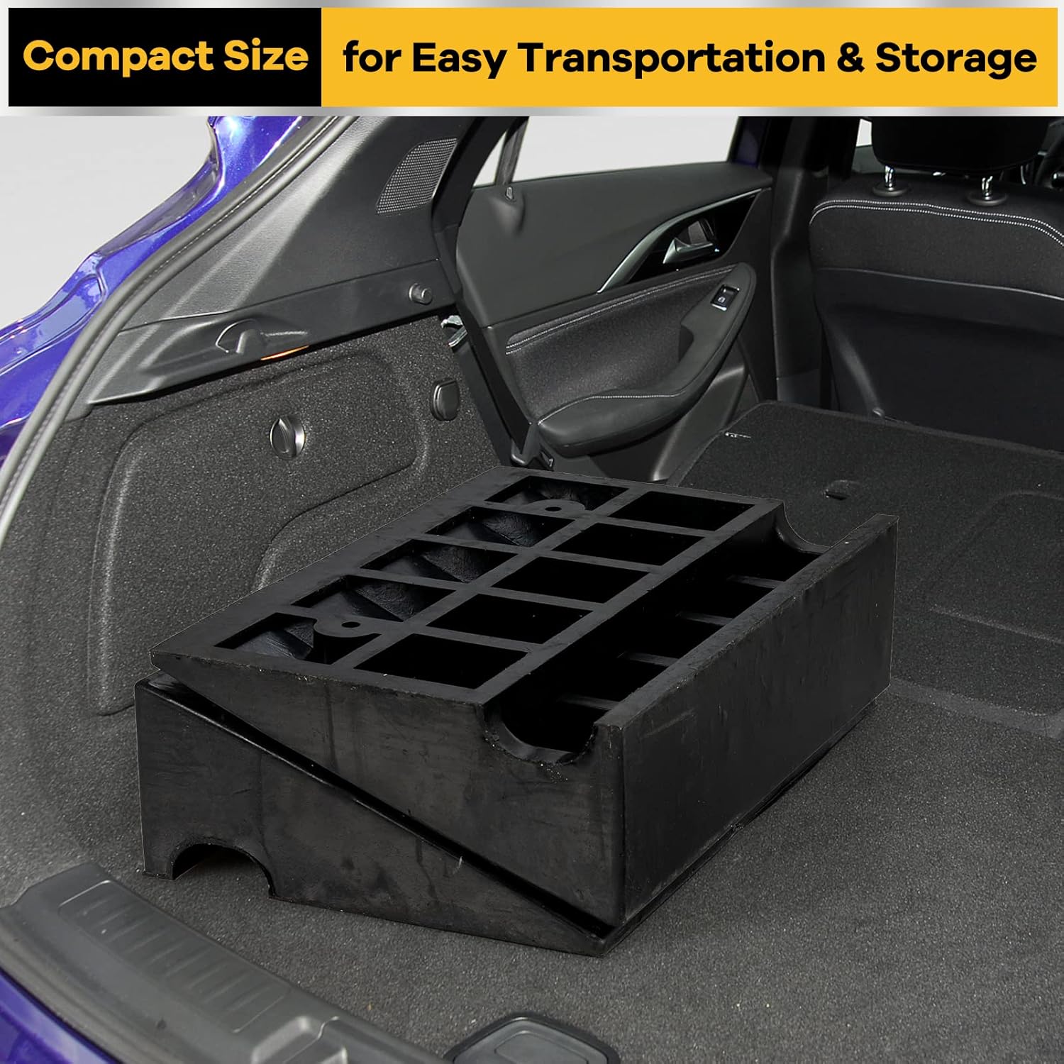 6” Rubber Curb Ramps 2PCS, Heavy Duty 22° Driveway Ramps with 4 Expansion Bolts & Predrilled Holes, Anti-Slip Surface, 6,800 lbs Load Capacity Q845018