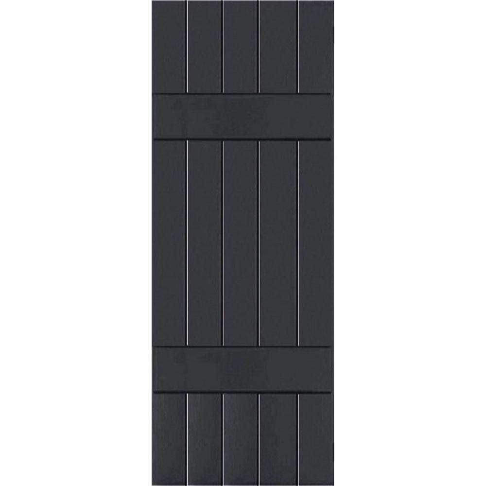 18 in. x 49 in. Exterior Real Wood Board and Batten Shutters Pair W12286