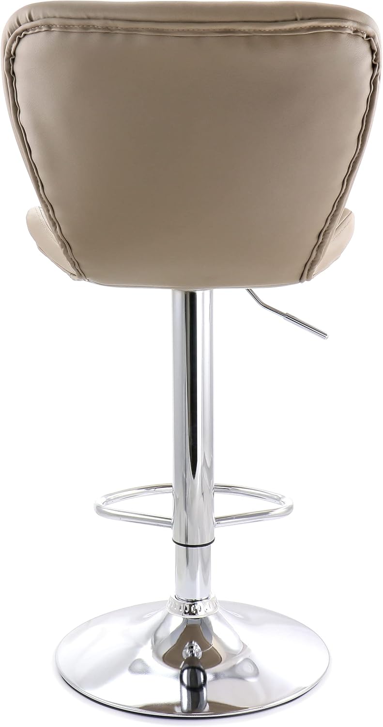2 Piece Adjustable Faux Leather Bar Stool with Chrome Base K341813