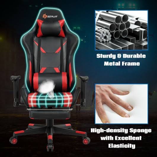 Red Massage Gaming Chair with RGB LED Lights S675