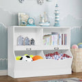 White Wooden 4 Cube Storage Organizer Bookcase V385