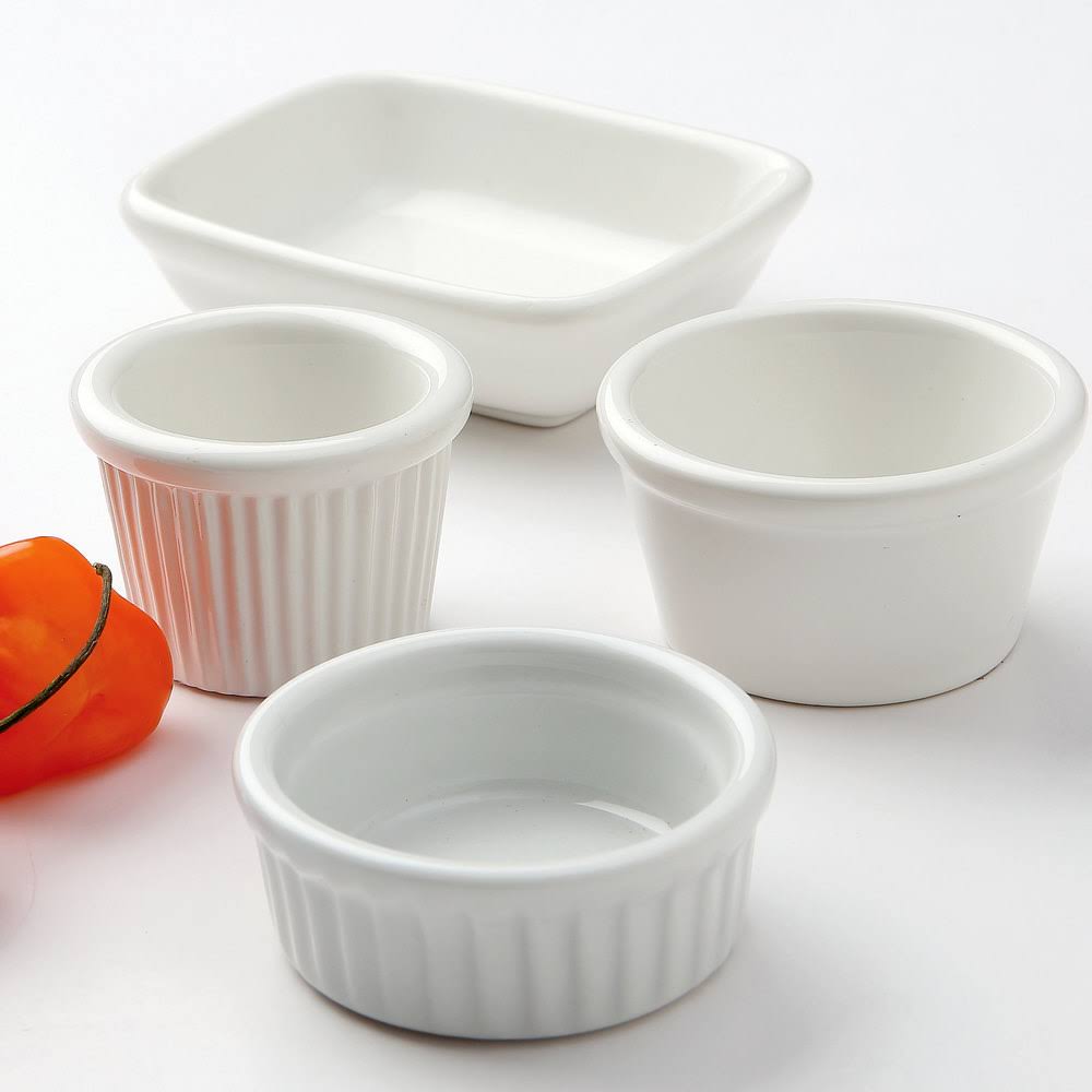 White Rectangular Sauce Dish 4oz B557