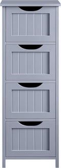 Gray 4 Drawer Wood Bathroom Floor Cabinet Pack of 2 W3082
