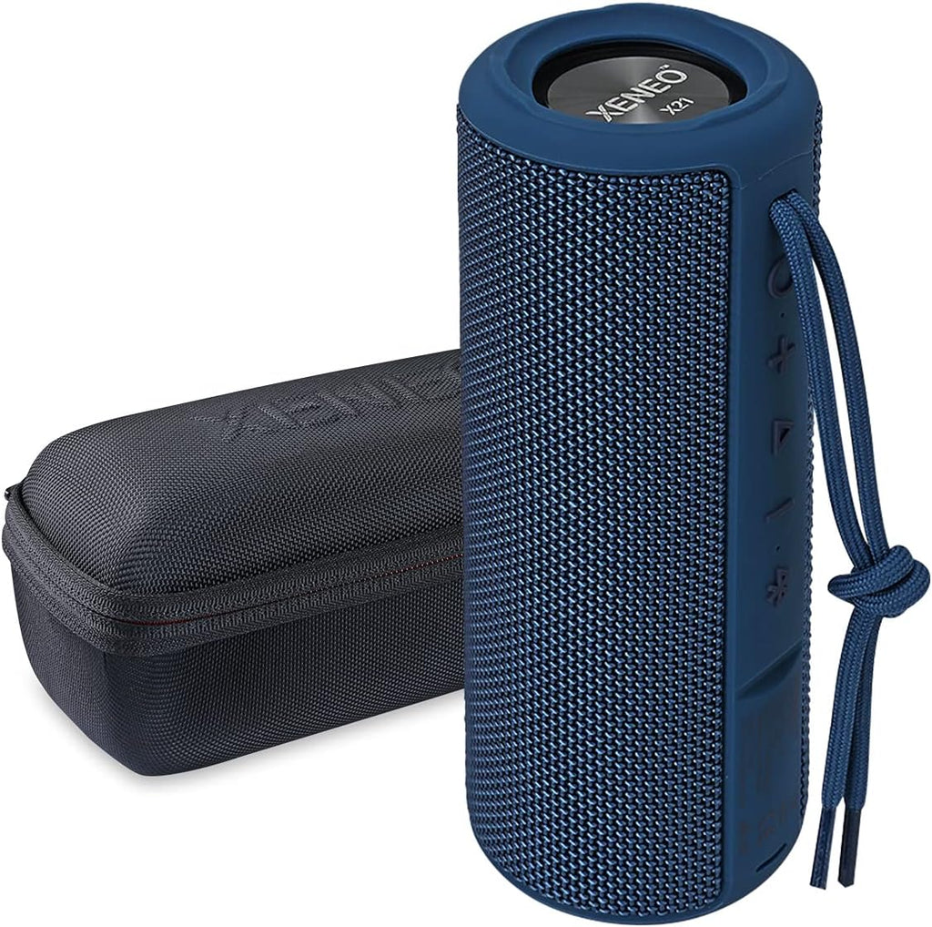 Portable Outdoor Wireless Bluetooth Speaker with FM Radio, Micro SD Card Slot, AUX, Hard Travel Case Included W1676