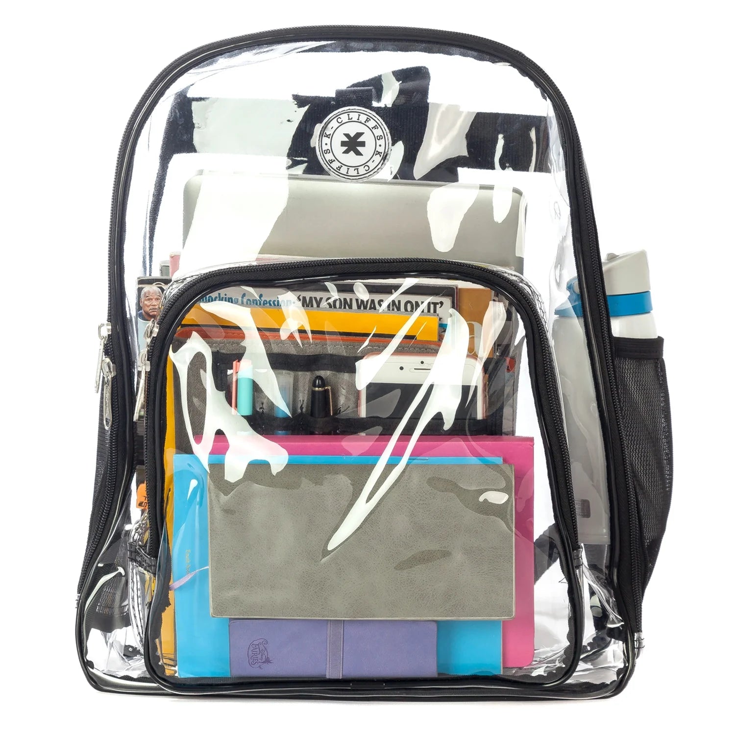 Clear Heavy Duty Transparent Backpack Black C15519
