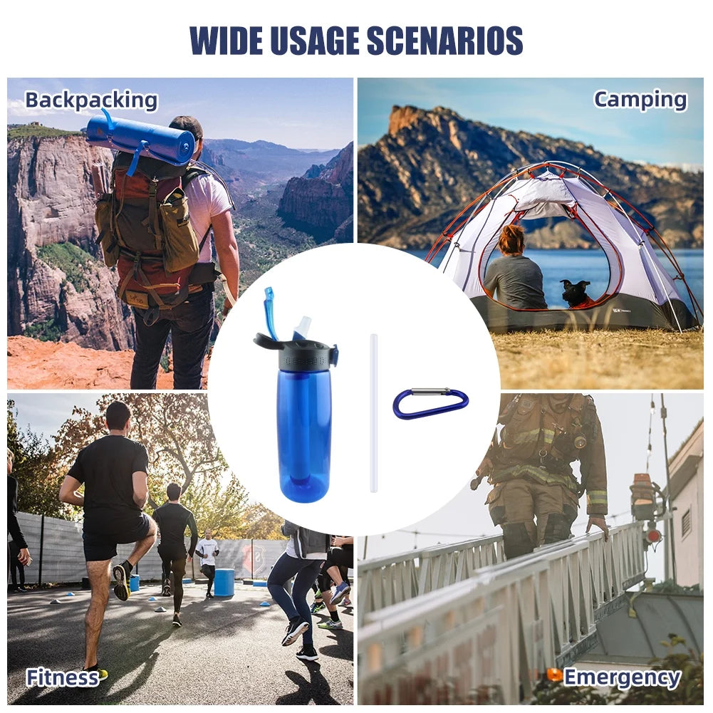 Blue Tritan Water Bottle with Filter Lockable Lid I9003
