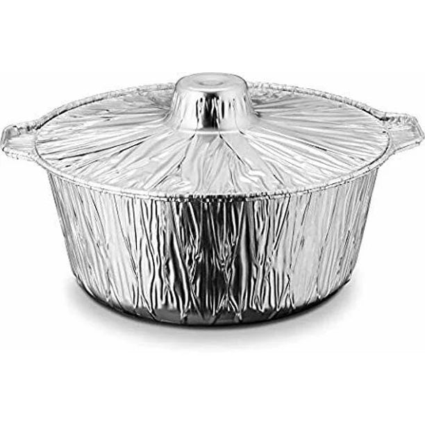Disposable Aluminum Pot with Lid Complete Set Medium Qty-12 K6836