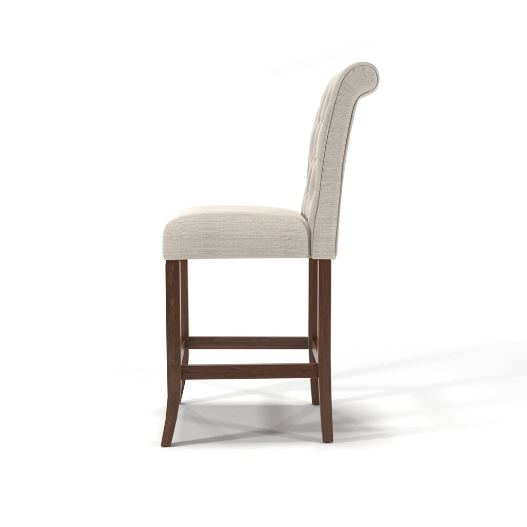 Taupe Chenille Counter Height Chair Set of 2 T4766