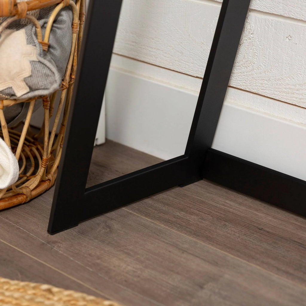 Dark Walnut Metal Entry Table M141989