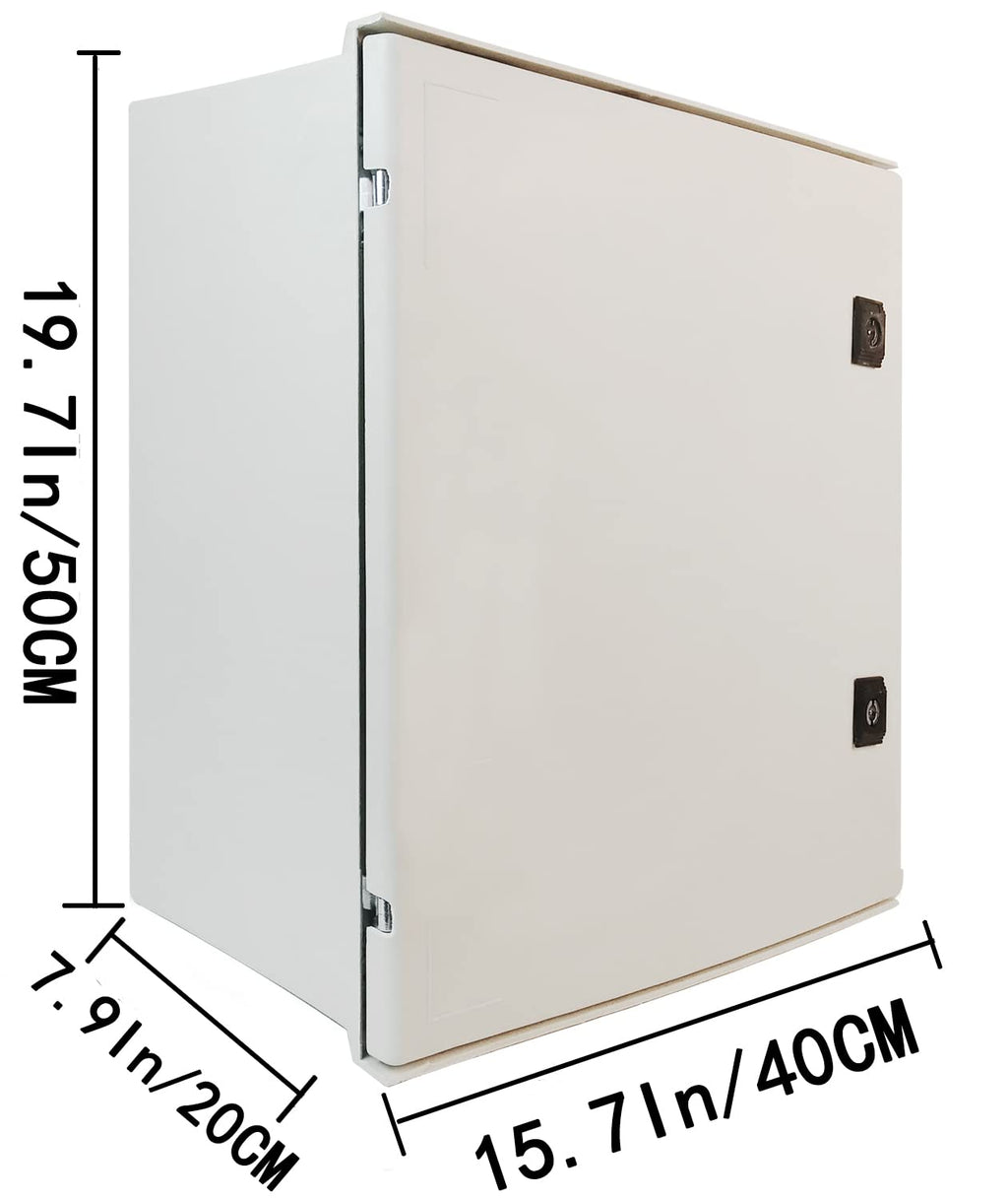 Fiberglass IP65 Wall-Mounted Electrical Enclosure with Hinges & Quarter-Turn Latches U24405