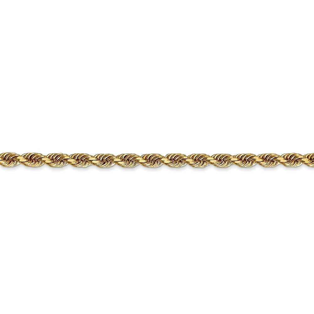 14kt Yellow Gold Diamond Cut Rope Chain 24 inch Lobster Clasp O425