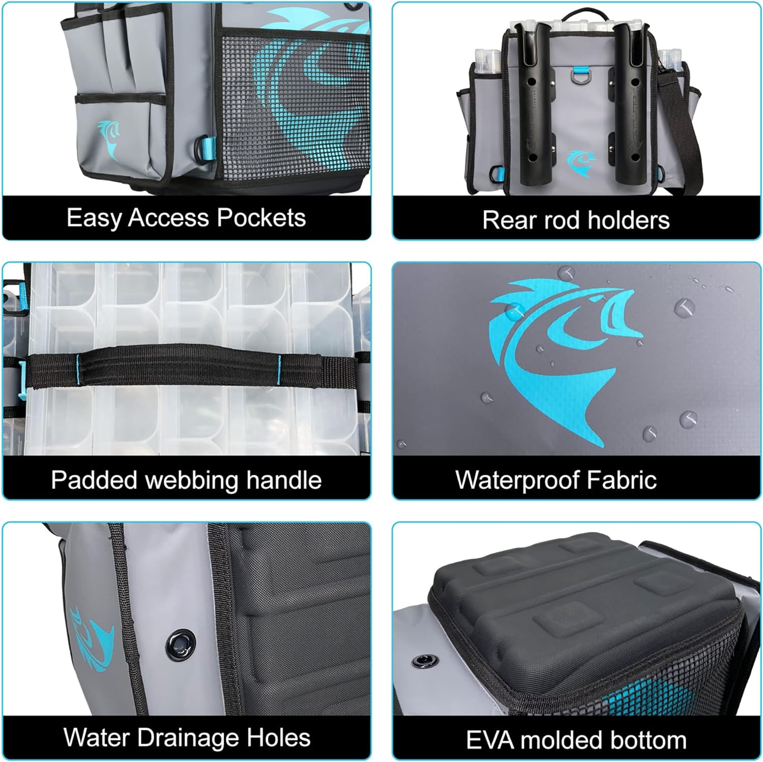 3700 Size Grey Zipperless Heavy Duty Water Resistant Tarpaulin Kayak Tackle Bag B61323