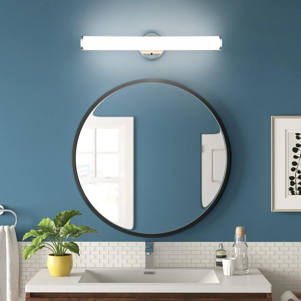 24in LED Vanity Light Dimmable Chromed Tube Cylinder Bar F7732