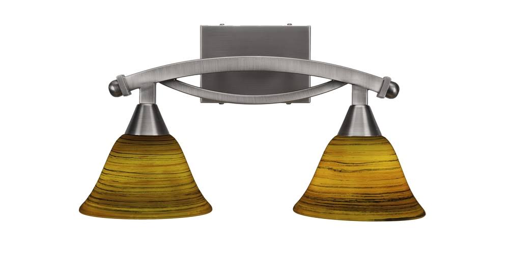 Two Light Bath Bar Brushed Nickel Finish with Glass O516