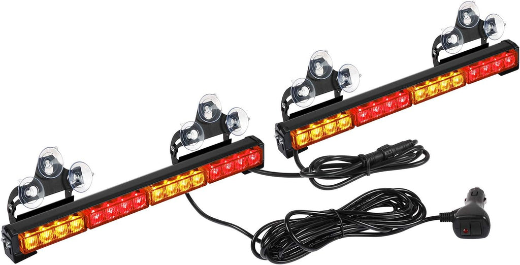 2x16.8 inch 32LED Emergency Flashing LED Traffic Advisor Strobe Light Bar (Red/White) Pack of 2 E688