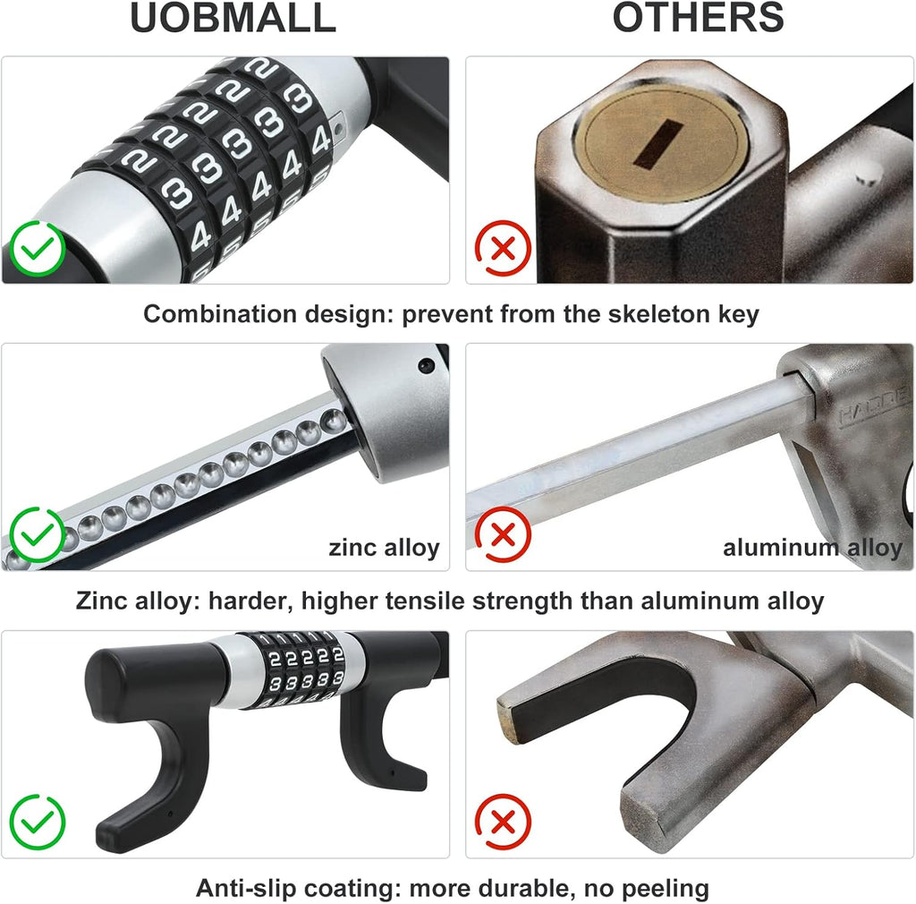 Steering Wheel Lock Anti Theft Heavy Duty Car Security Device O83468