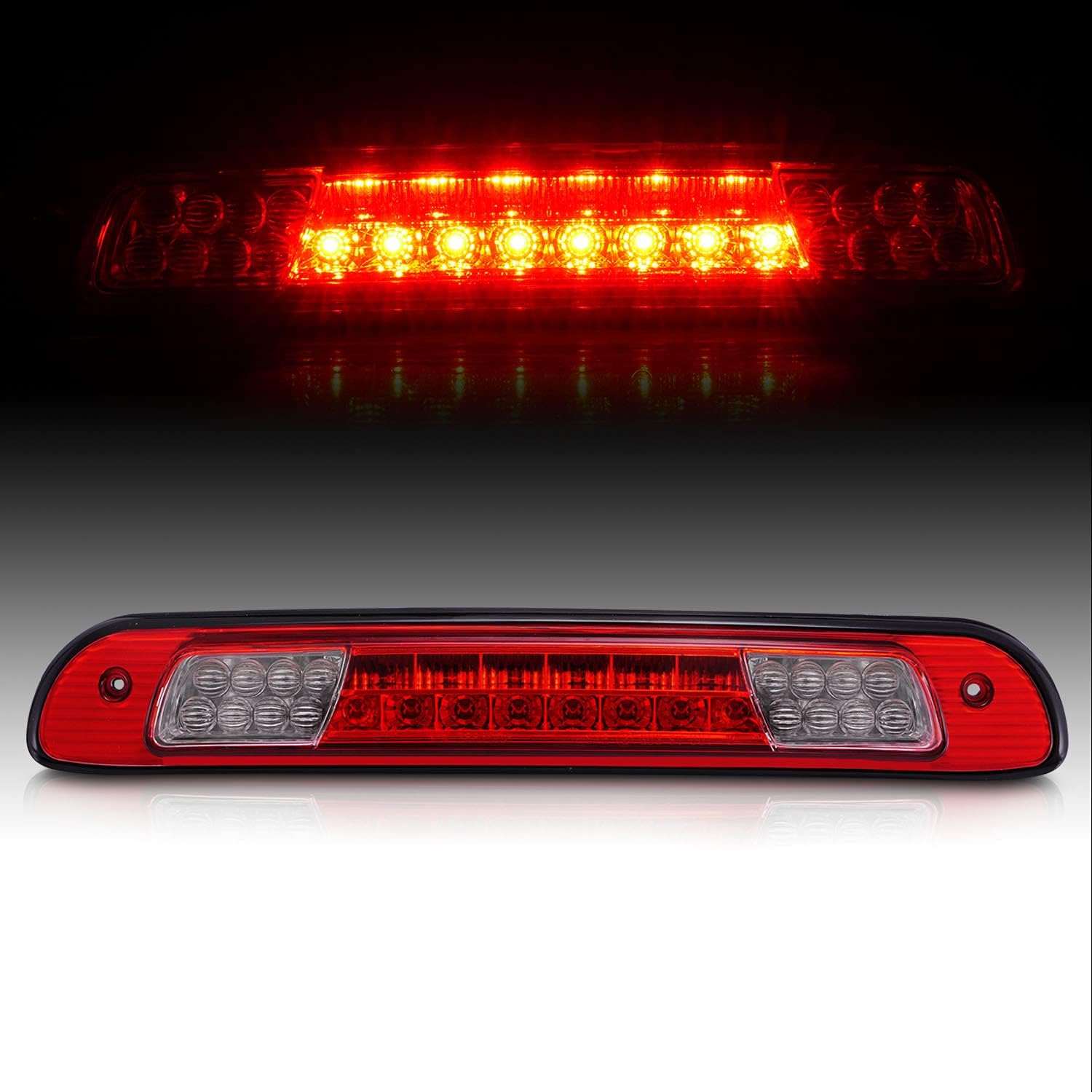 Red/Clear LED High Mount Stop Cargo 3rd Brake Lights Pack of 2 J3796