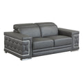 Genuine Italian Leather Loveseat in Gray M21388