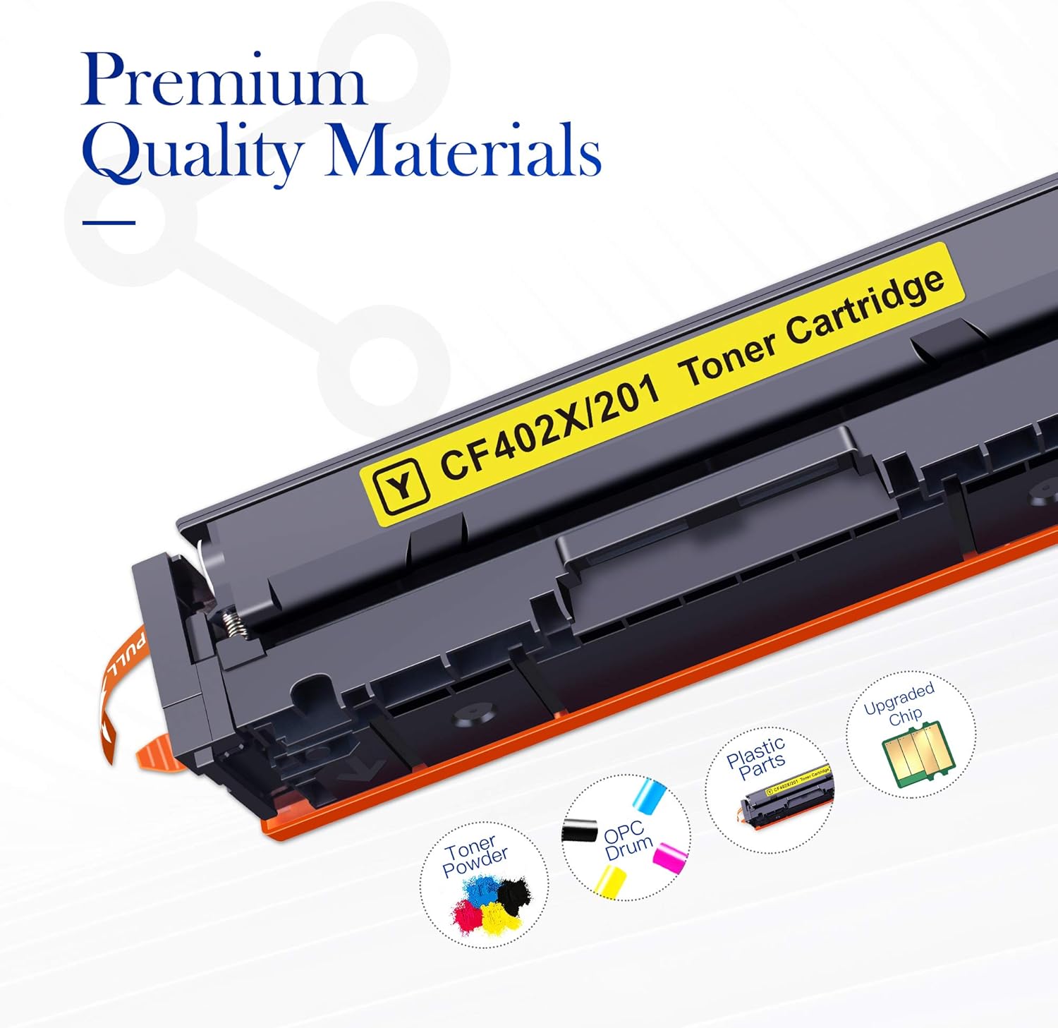Compatible Toner Cartridge 3-Pack for HP 201X 201A CF401X CF402X CF403X Color Pro MFP M277dw M252dw M277n M277c6 M252n M277 Printer (Cyan,Magenta,Yellow) U875